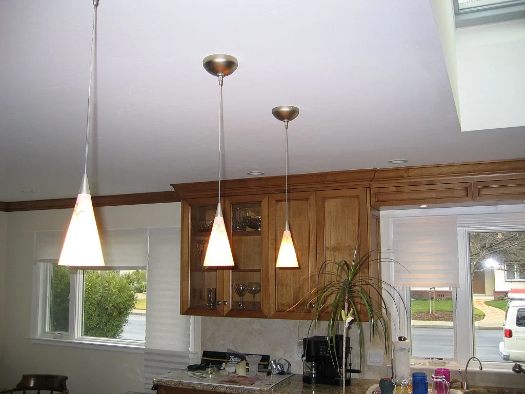Kitchen pendants and recessed lighting