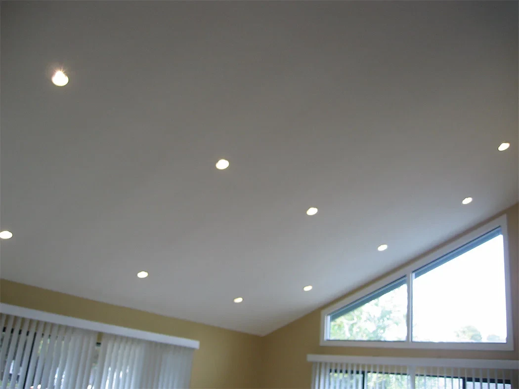 Recessed lighting for a vaulted ceiling